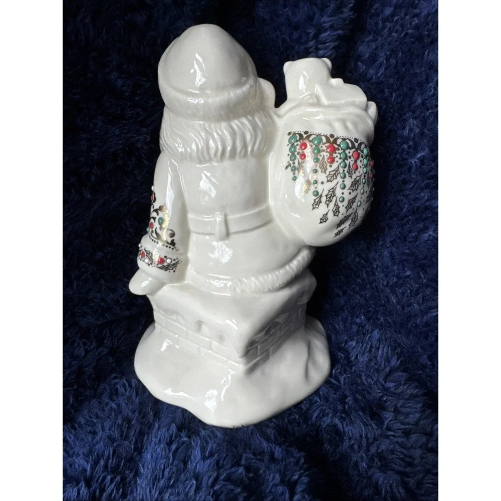 Lenox China Jewels Santa‎ on Chimney Figurine 7